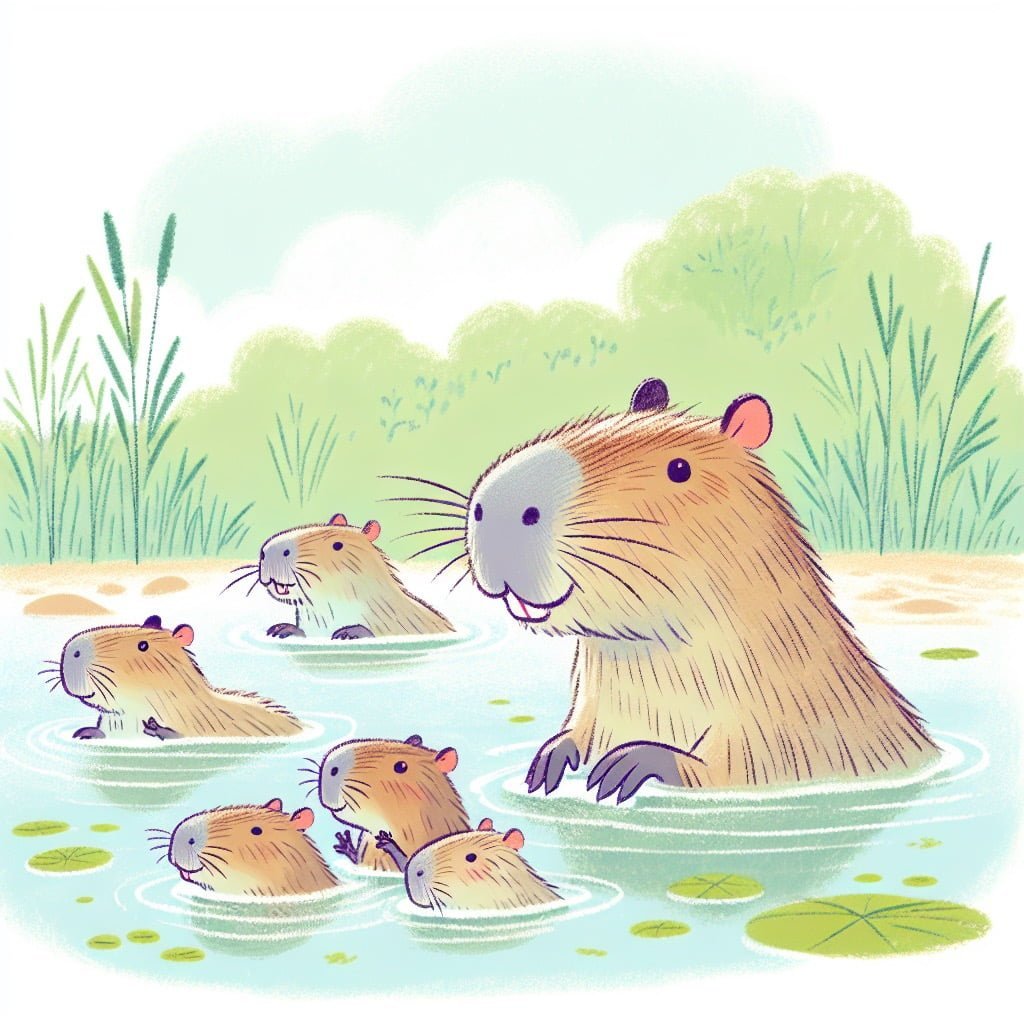 Fun fact for kids about capybara webbed feet