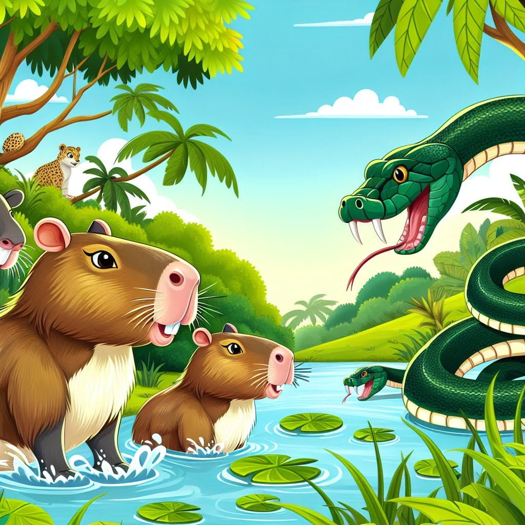 Fun fact for kids about capybara predators