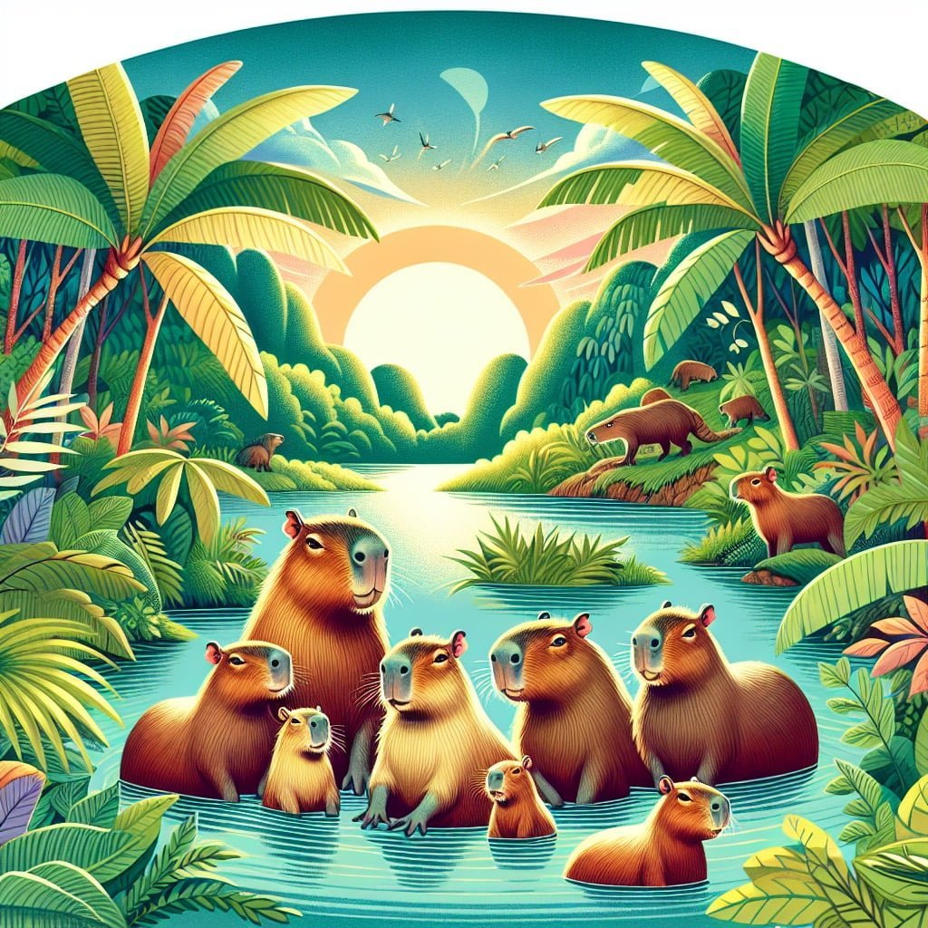 Fun fact for kids about capybaras being the largest rodents