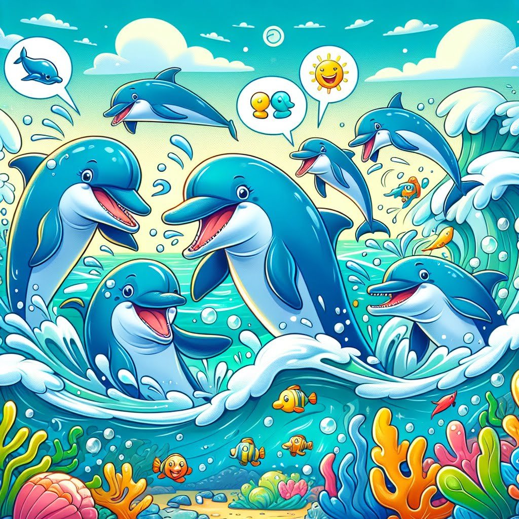 Fun fact for kids about dolphin communication skills