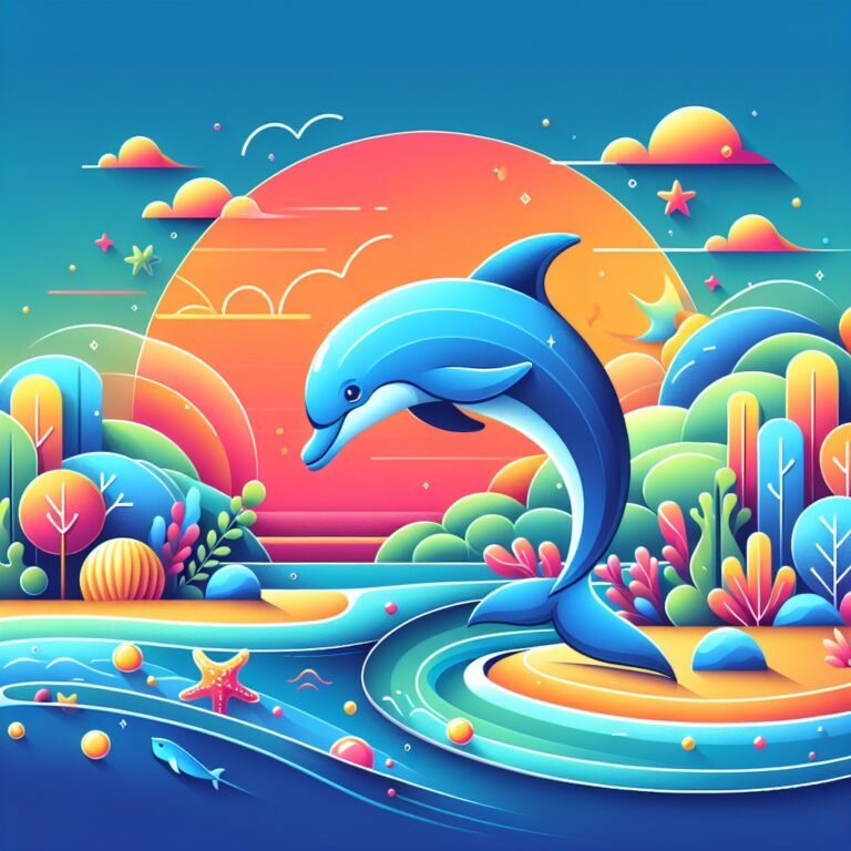 Main image for the post with 10 Cool Dolphin Facts For Kids depicting Dolphin in a colorful and attractive way for kids.