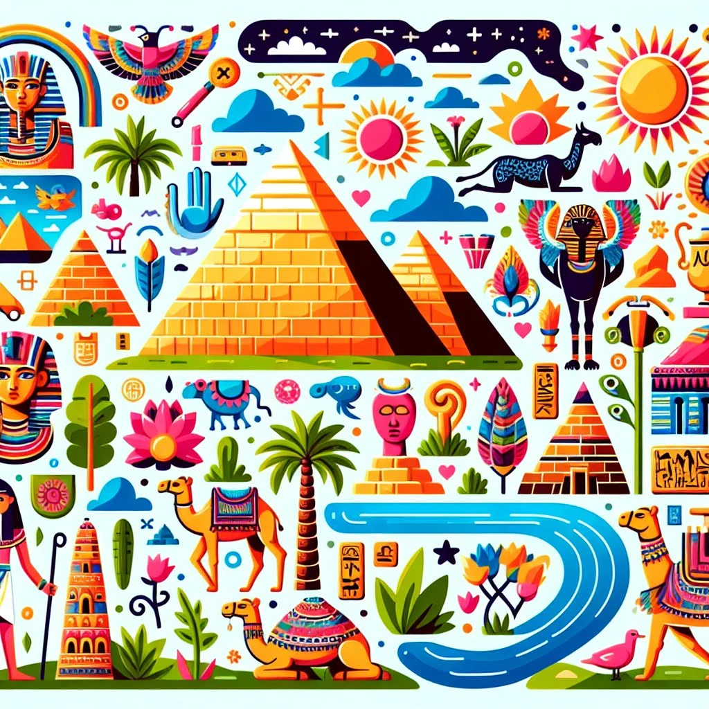Main image for the post with 10 Marvelous Egypts Facts For Kids depicting Egypts in a colorful and attractive way for kids.