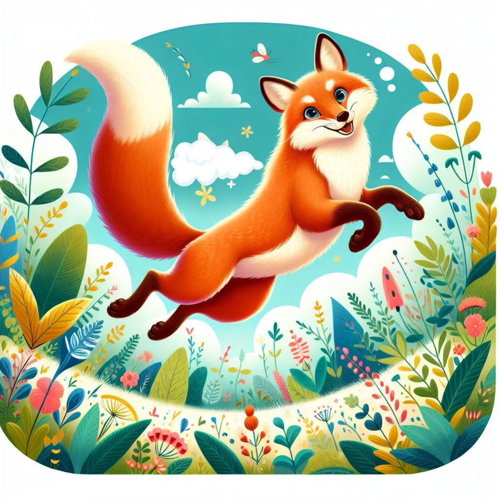 Fun fact for kids about a fox jumping high