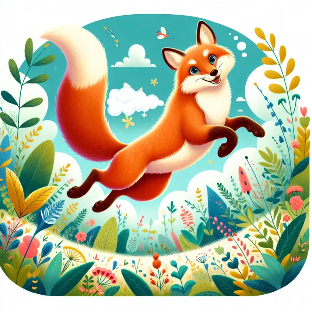 Fun fact for kids about a fox jumping high