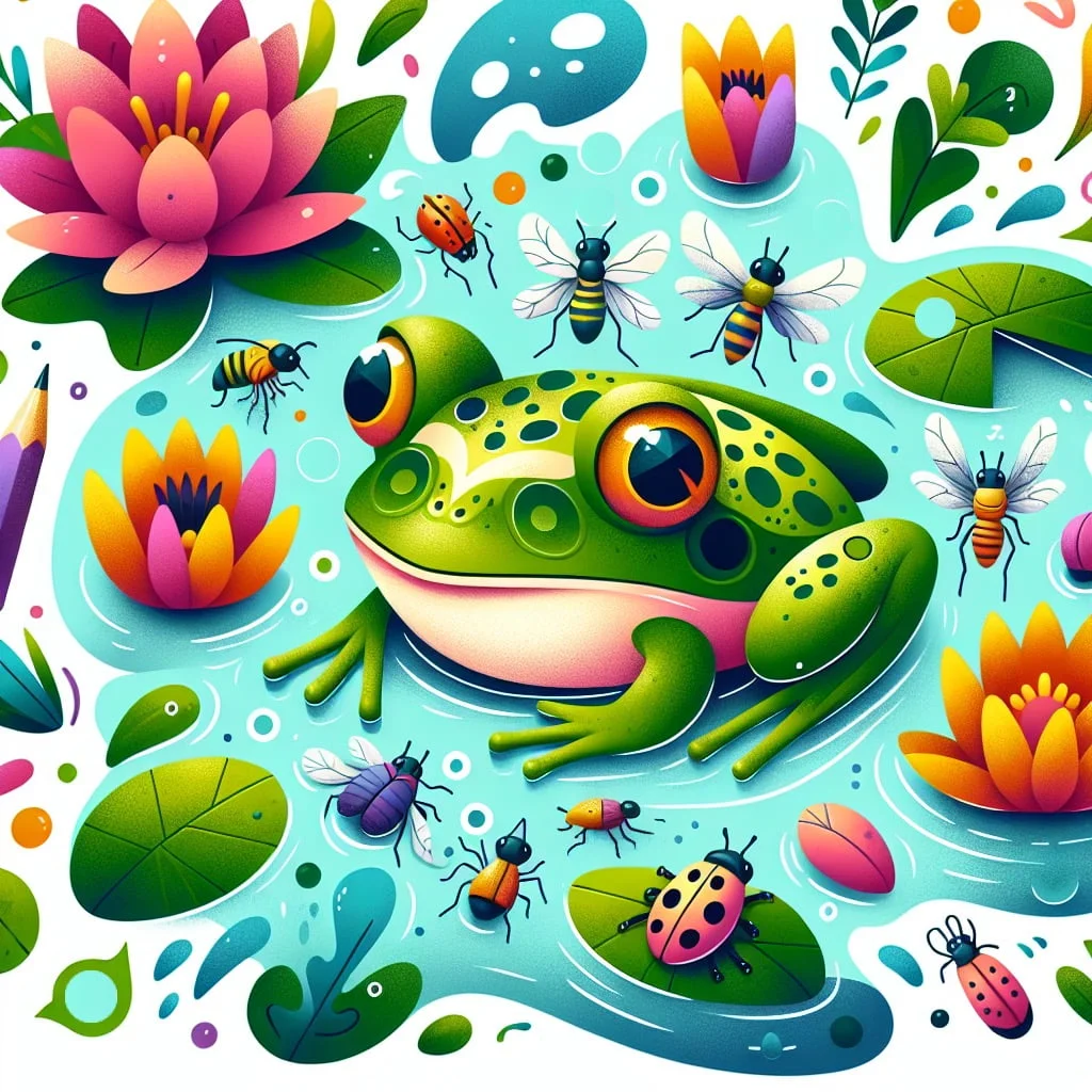 Main image for the post with 10 Incredible Frog Facts For Kids depicting Frog in a colorful and attractive way for kids.
