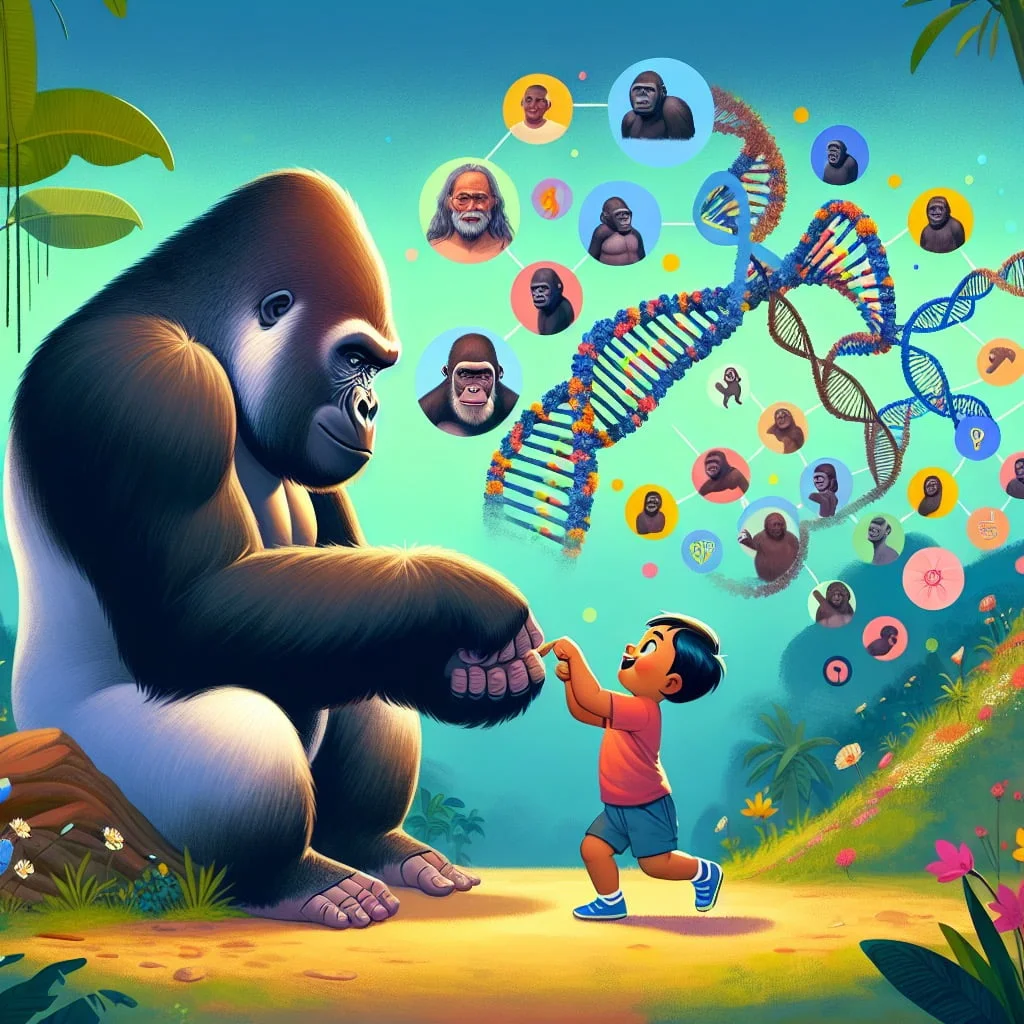 Fun fact for kids about gorilla DNA