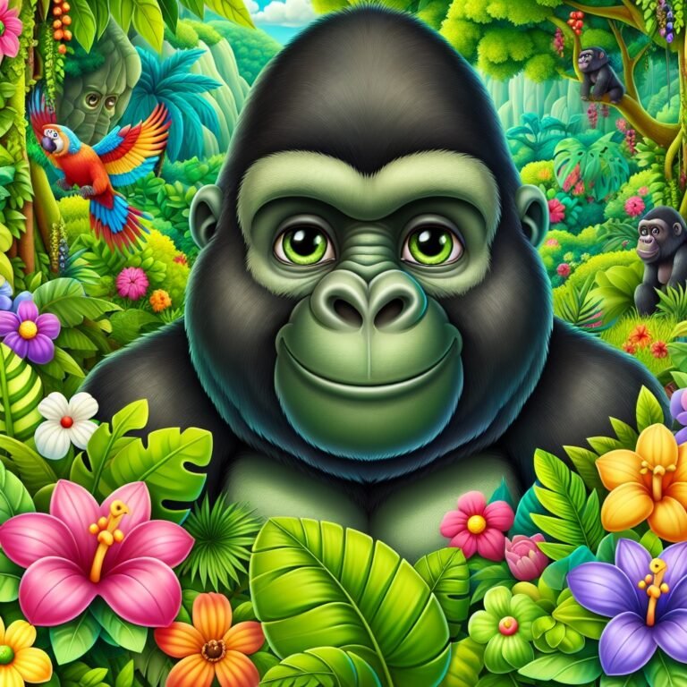 Main image for the post with 10 Amazing Gorilla Facts For Kids depicting Gorilla in a colorful and attractive way for kids.