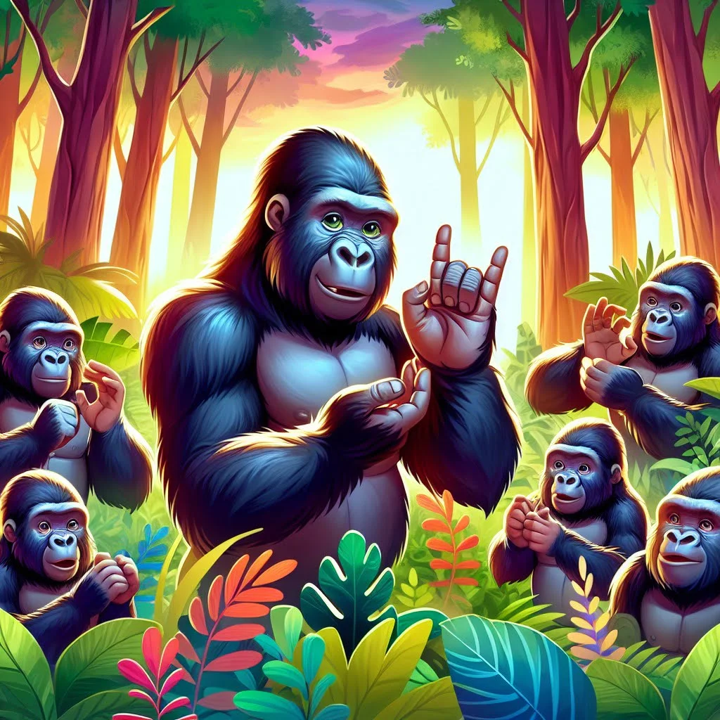 Fun fact for kids about a gorilla using sign language