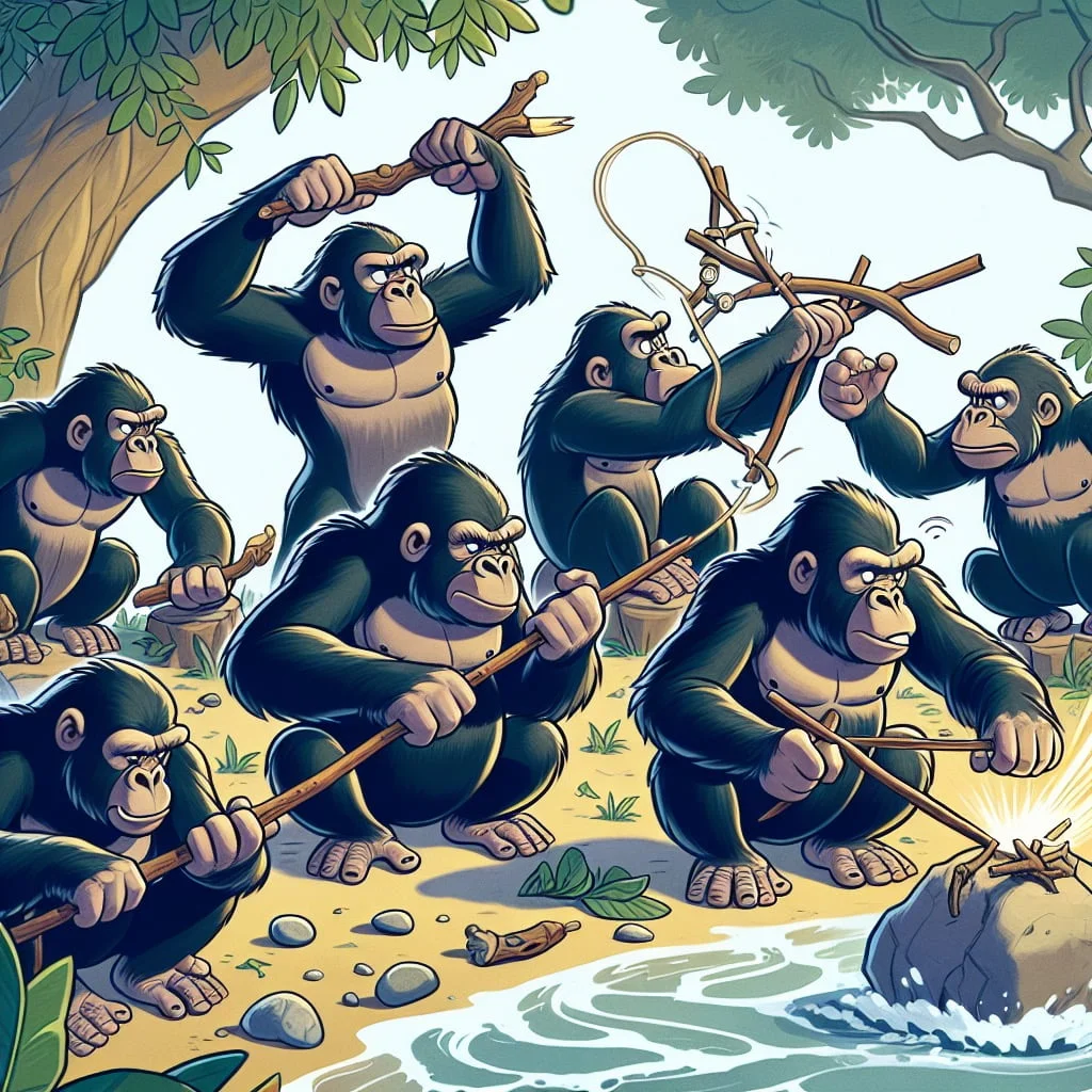 Fun fact for kids about a gorilla using tools