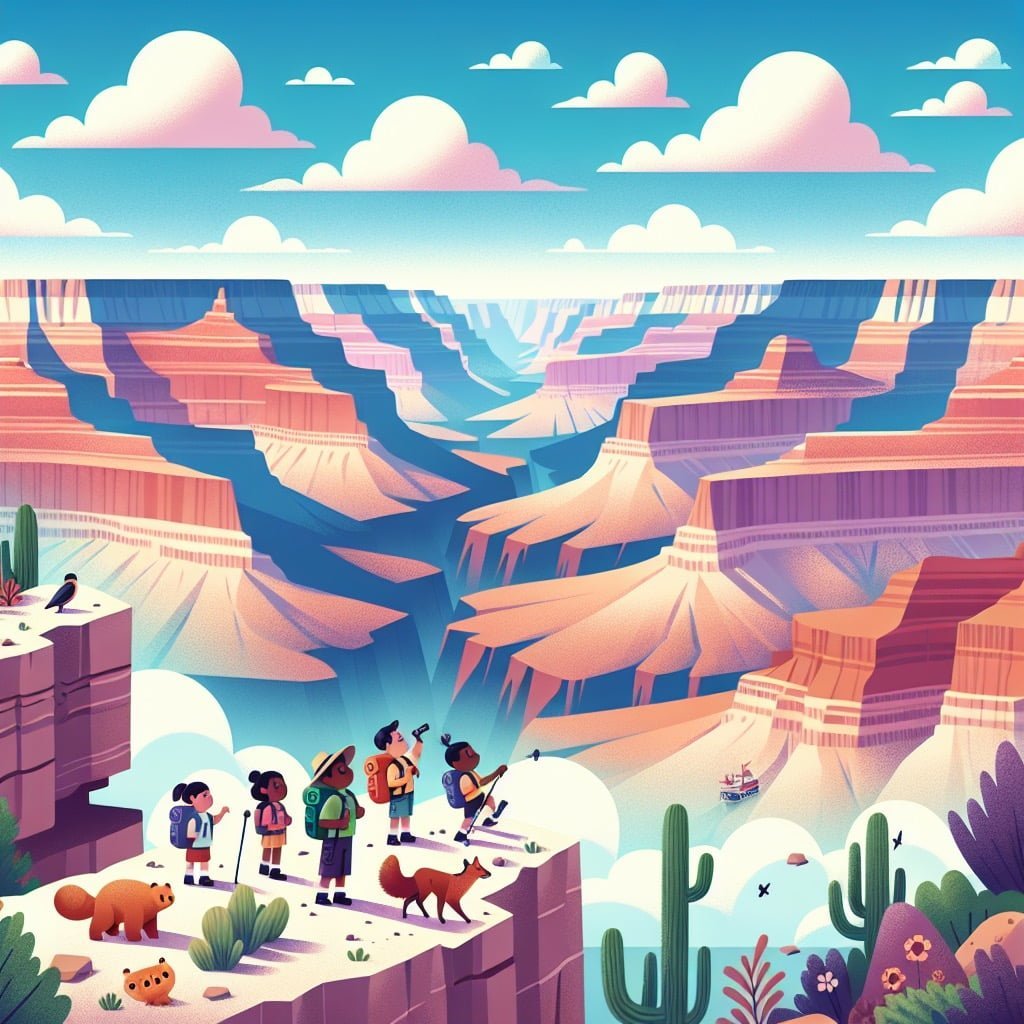 Fun fact for kids about the length of the Grand Canyon