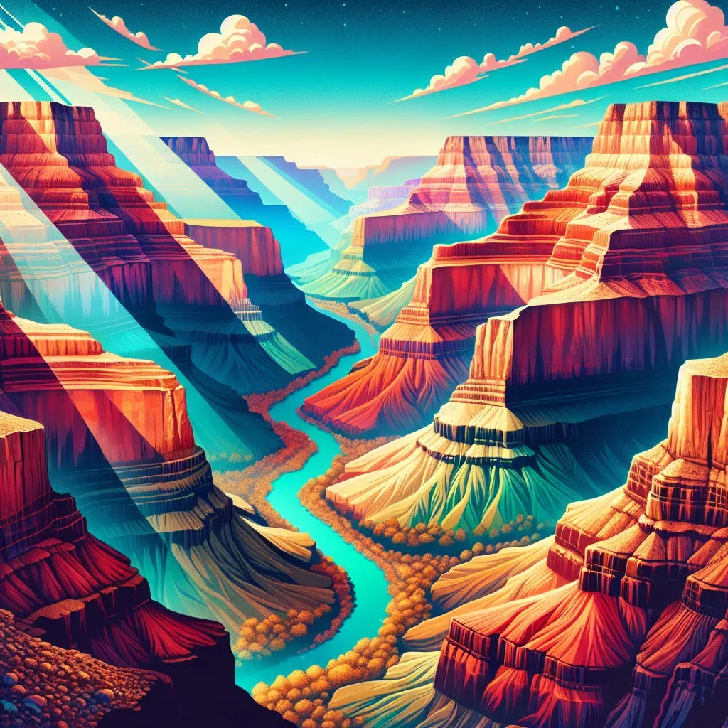 Main image for the post with 10 Amazing Grand Canyon Facts For Kids depicting Grand Canyon in a colorful and attractive way for kids.