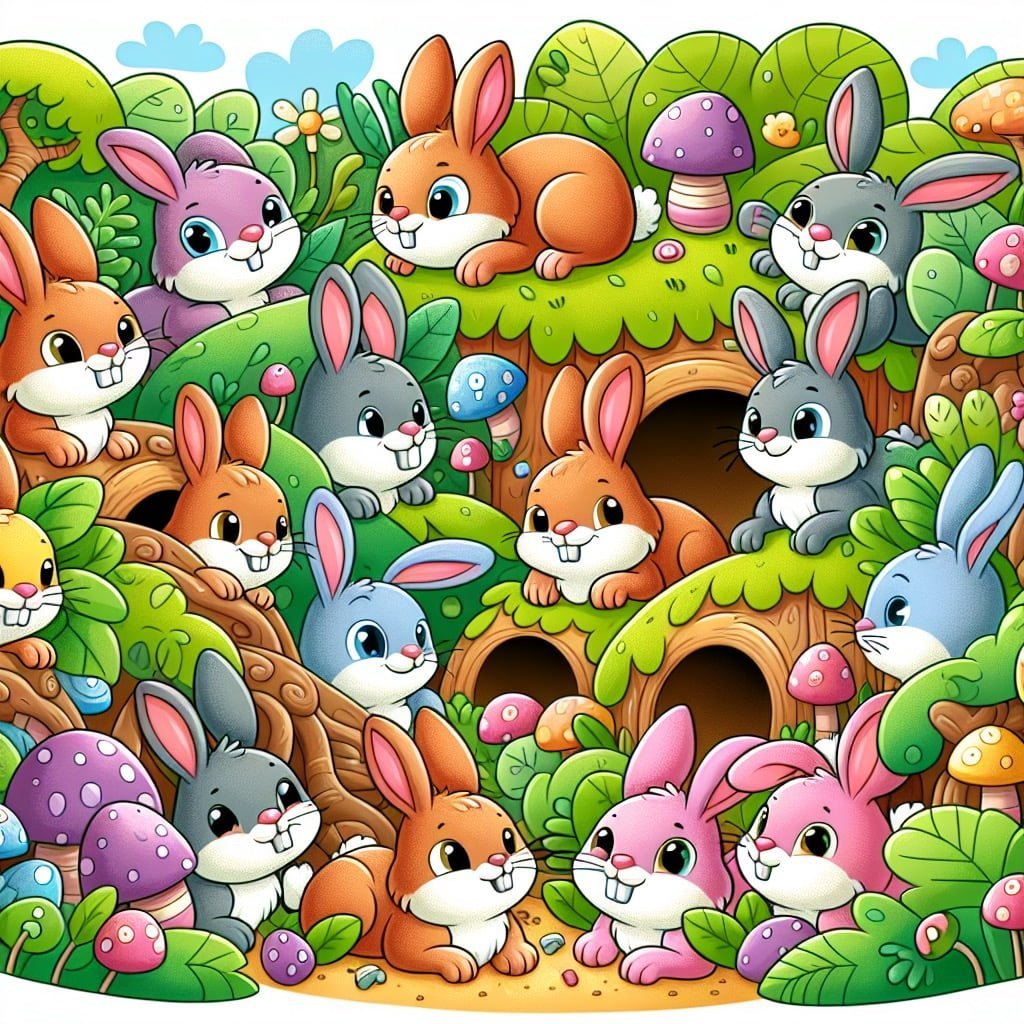 Fun fact for kids about a warren of rabbits
