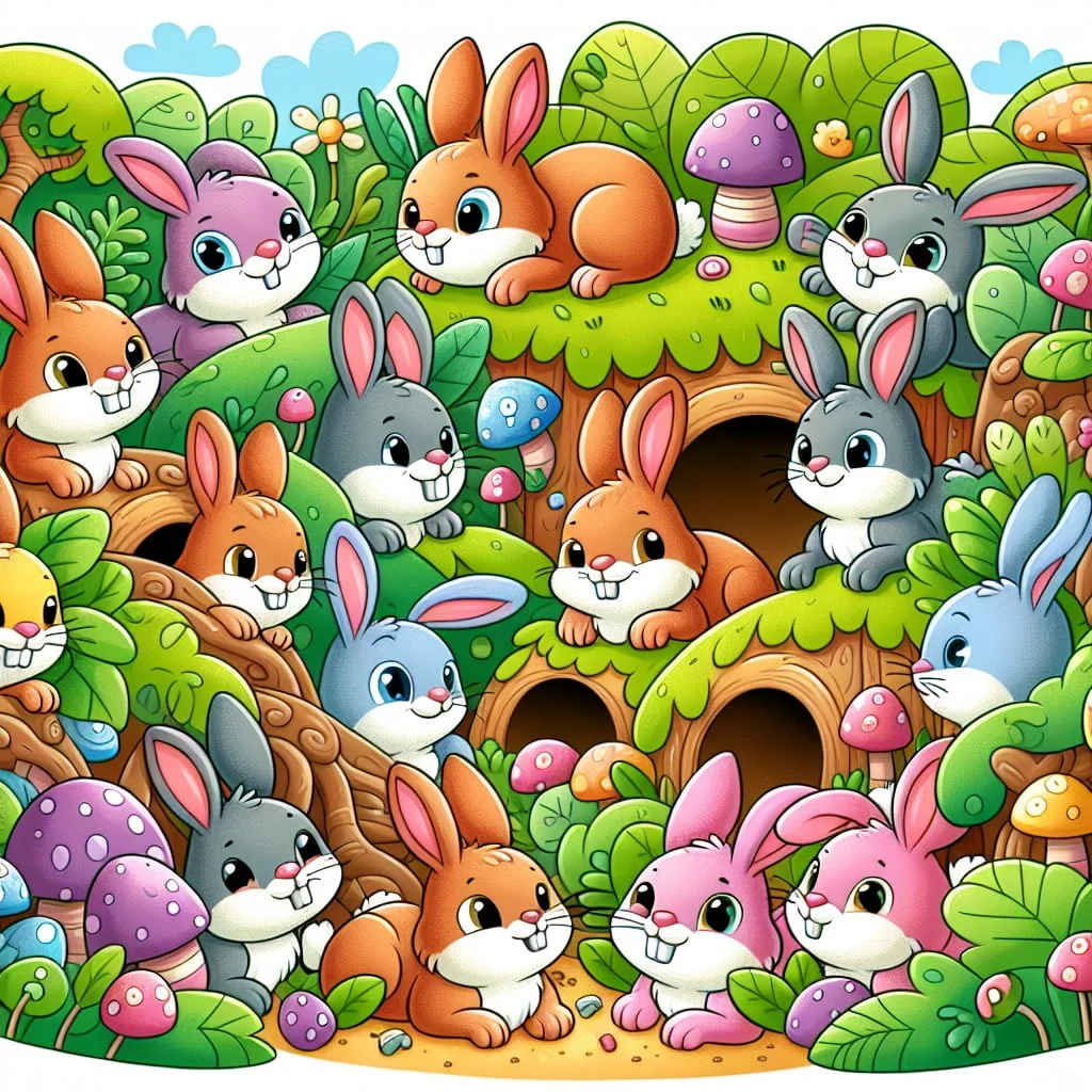 Fun fact for kids about a warren of rabbits