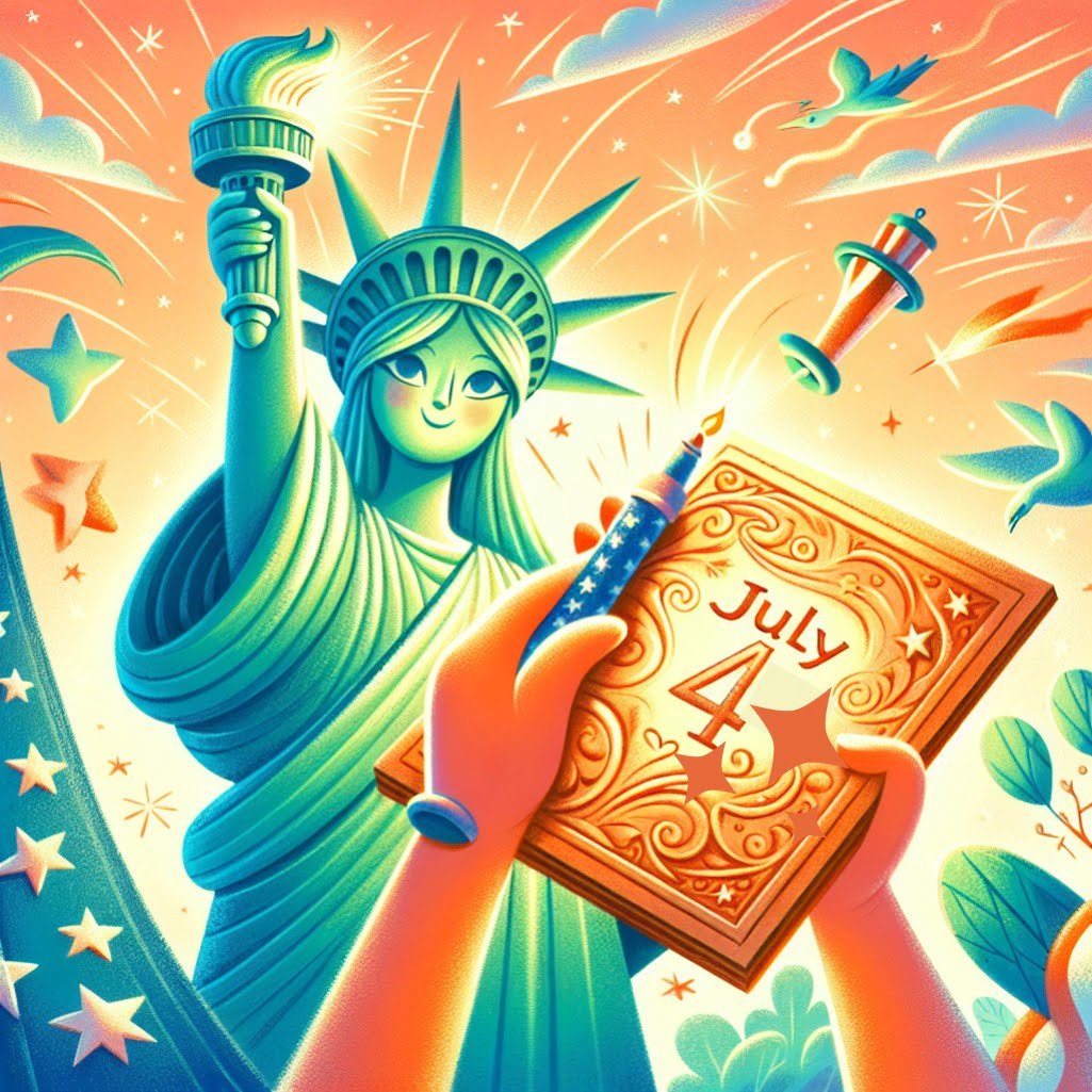 Fun fact for kids about tablet with date on statue of liberty