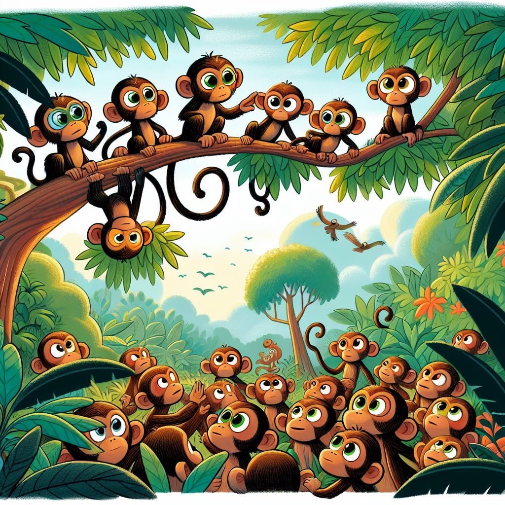 Fun fact for kids about a monkey's forward-facing eyes