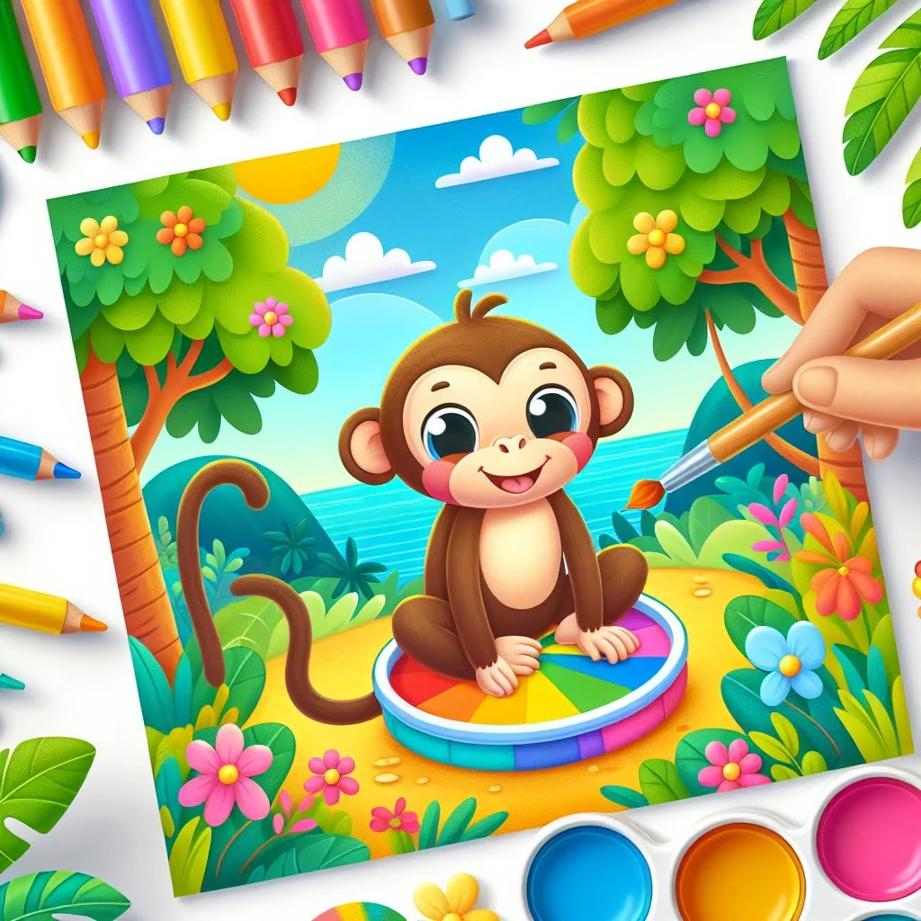 Main image for the post with 10 Awesome Monkey Facts For Kids depicting Monkey in a colorful and attractive way for kids.