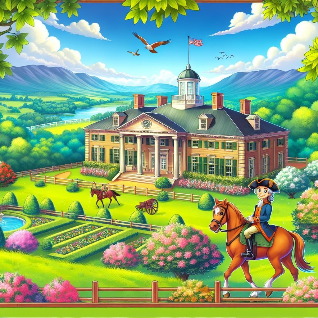 Fun fact for kids about George Washington's home, Mount Vernon