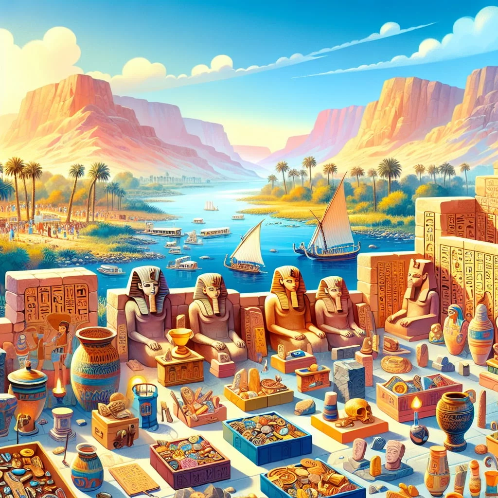 Fun fact for kids about archaeological discoveries in the Nile River Valley