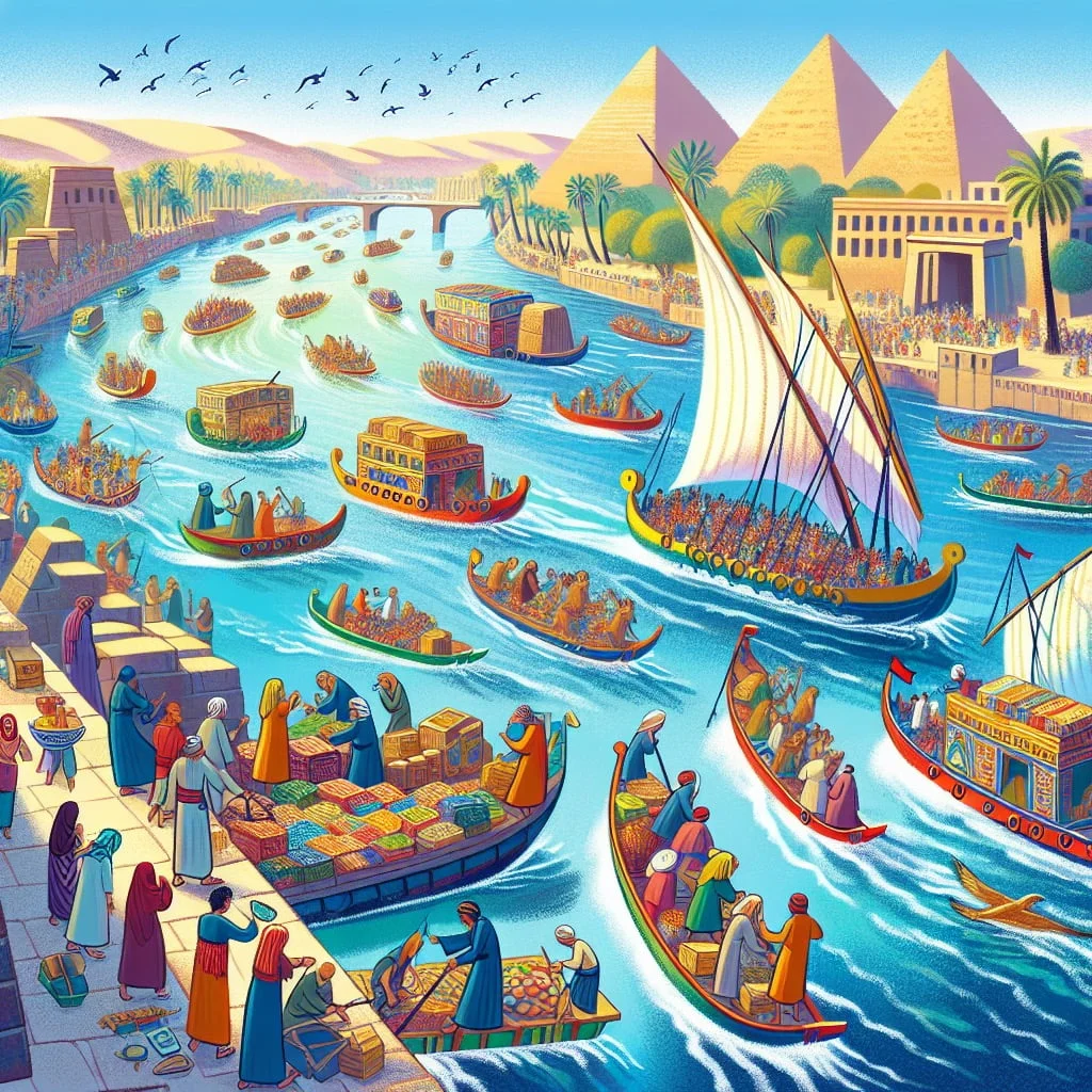 Fun fact for kids about trade and transport on the Nile River