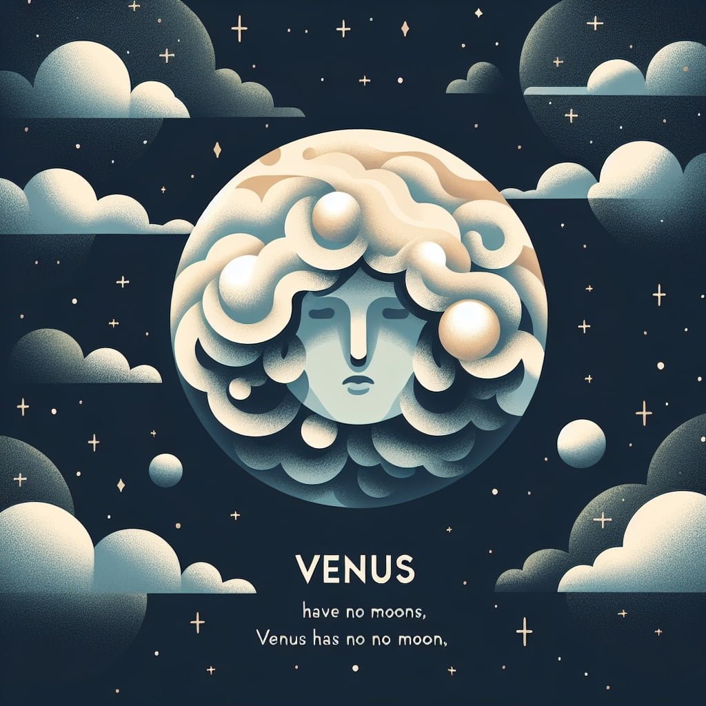 Fun fact for kids about Venus having no moons