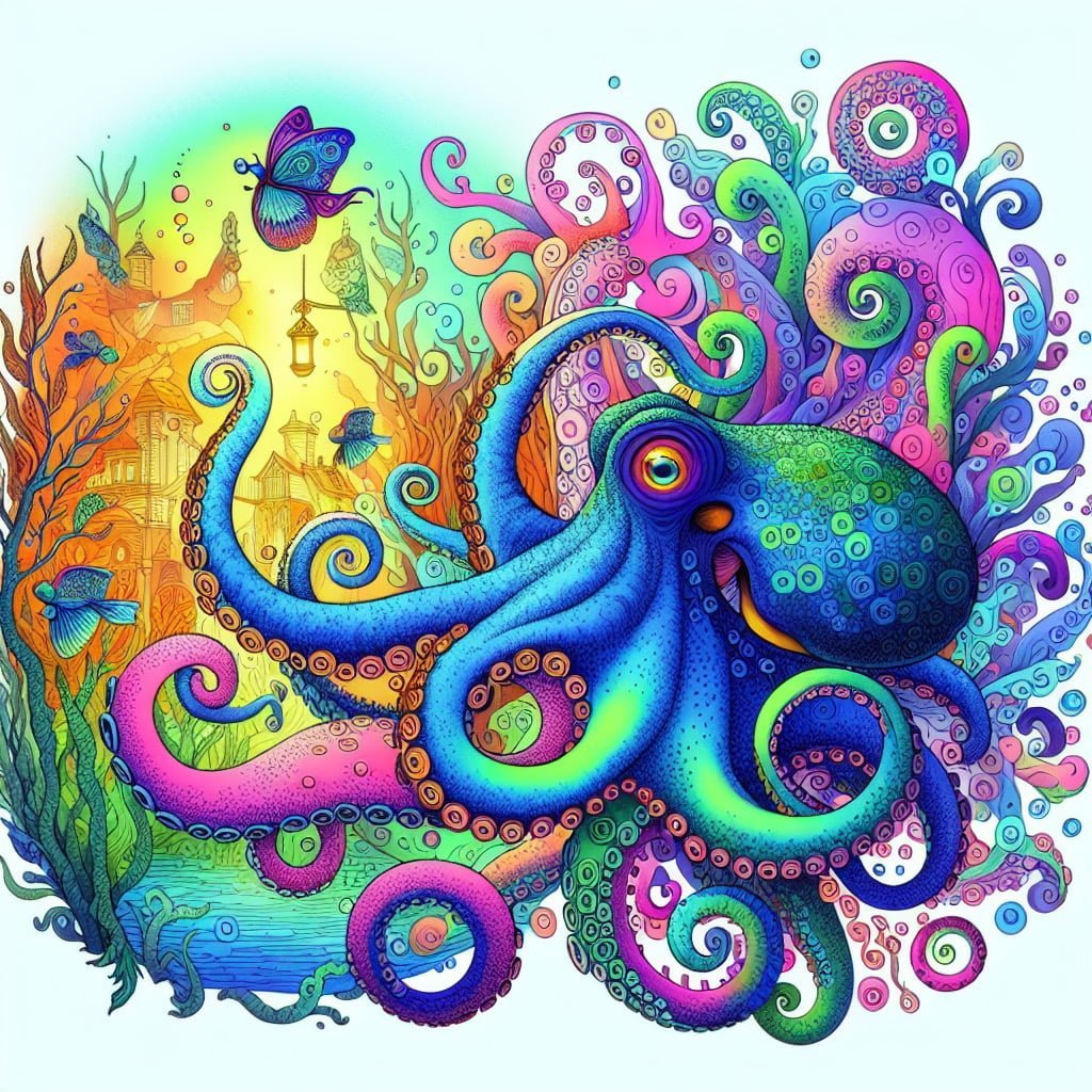 Fun fact for kids about a colorful octopus