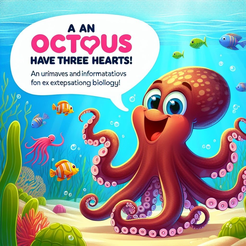Fun fact for kids about octopus hearts