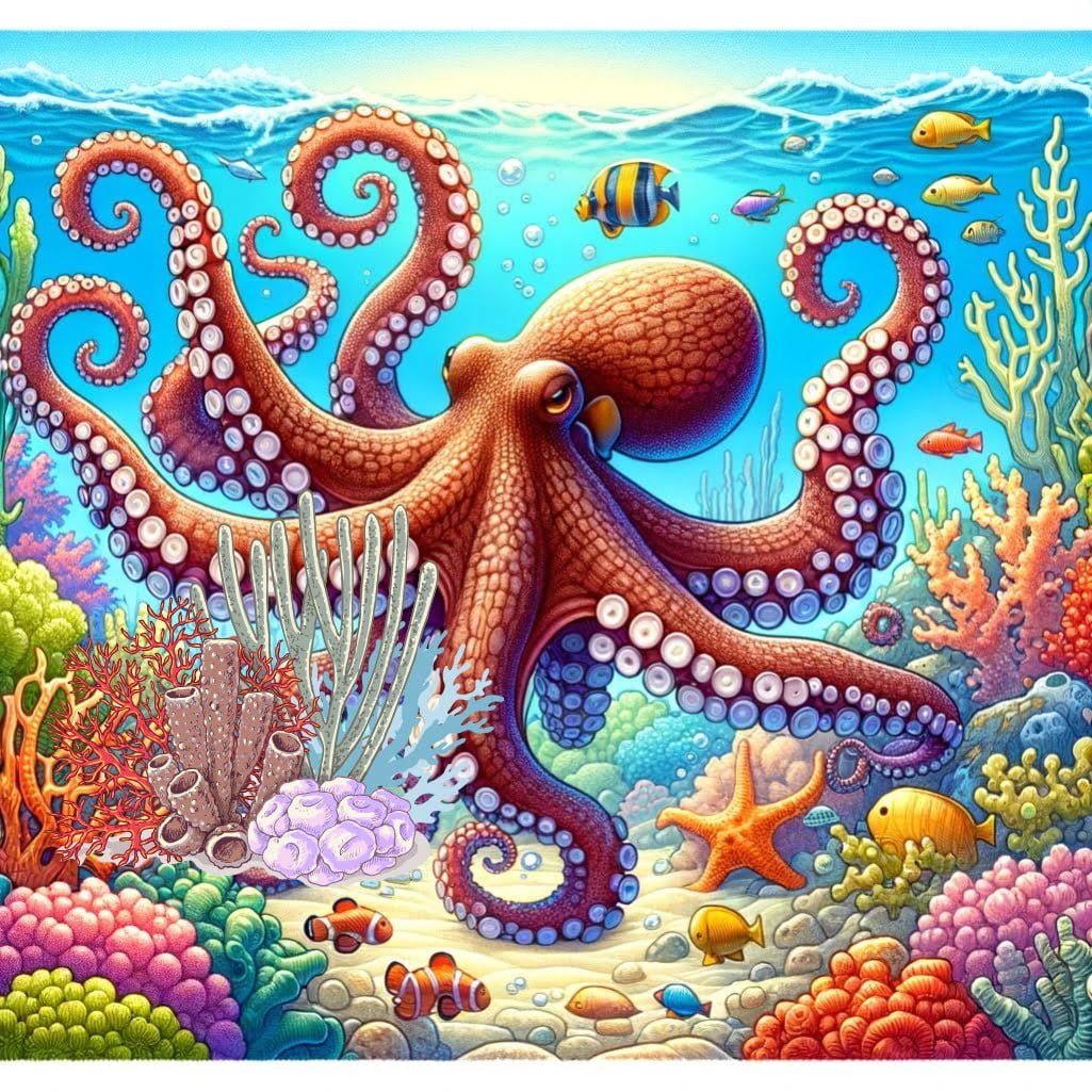Fun fact for kids about octopus tentacles