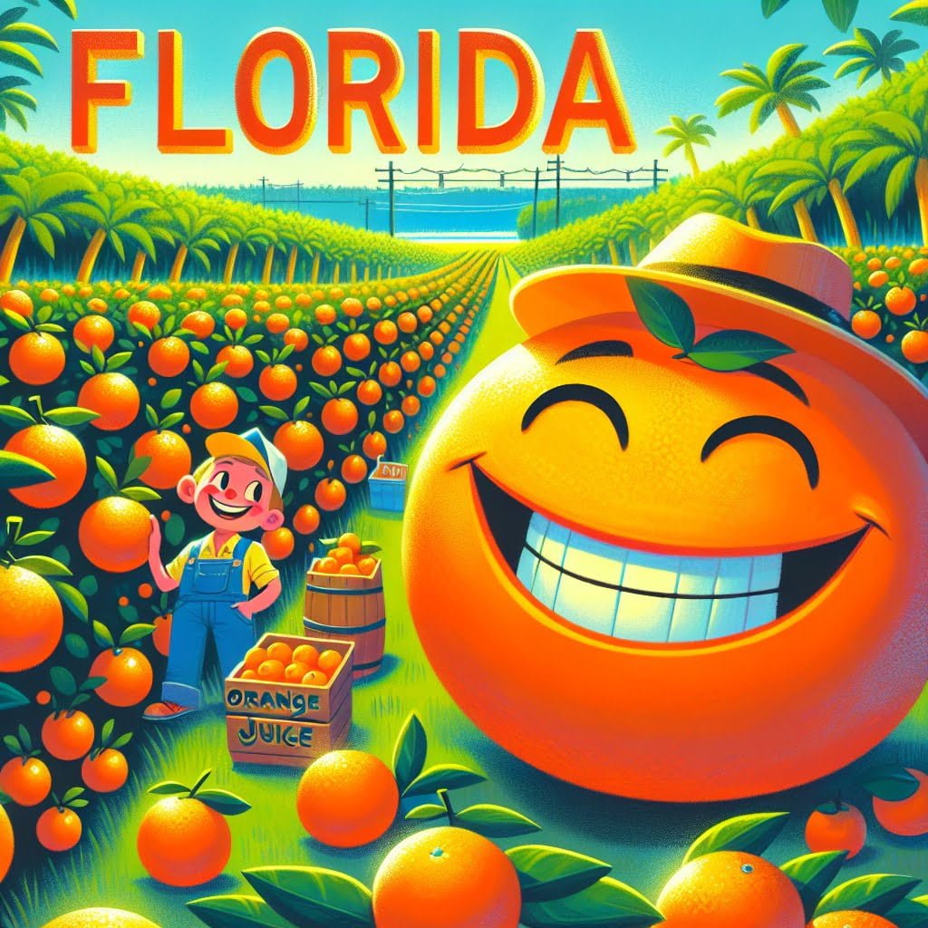 Fun fact for kids about orange juice in Florida