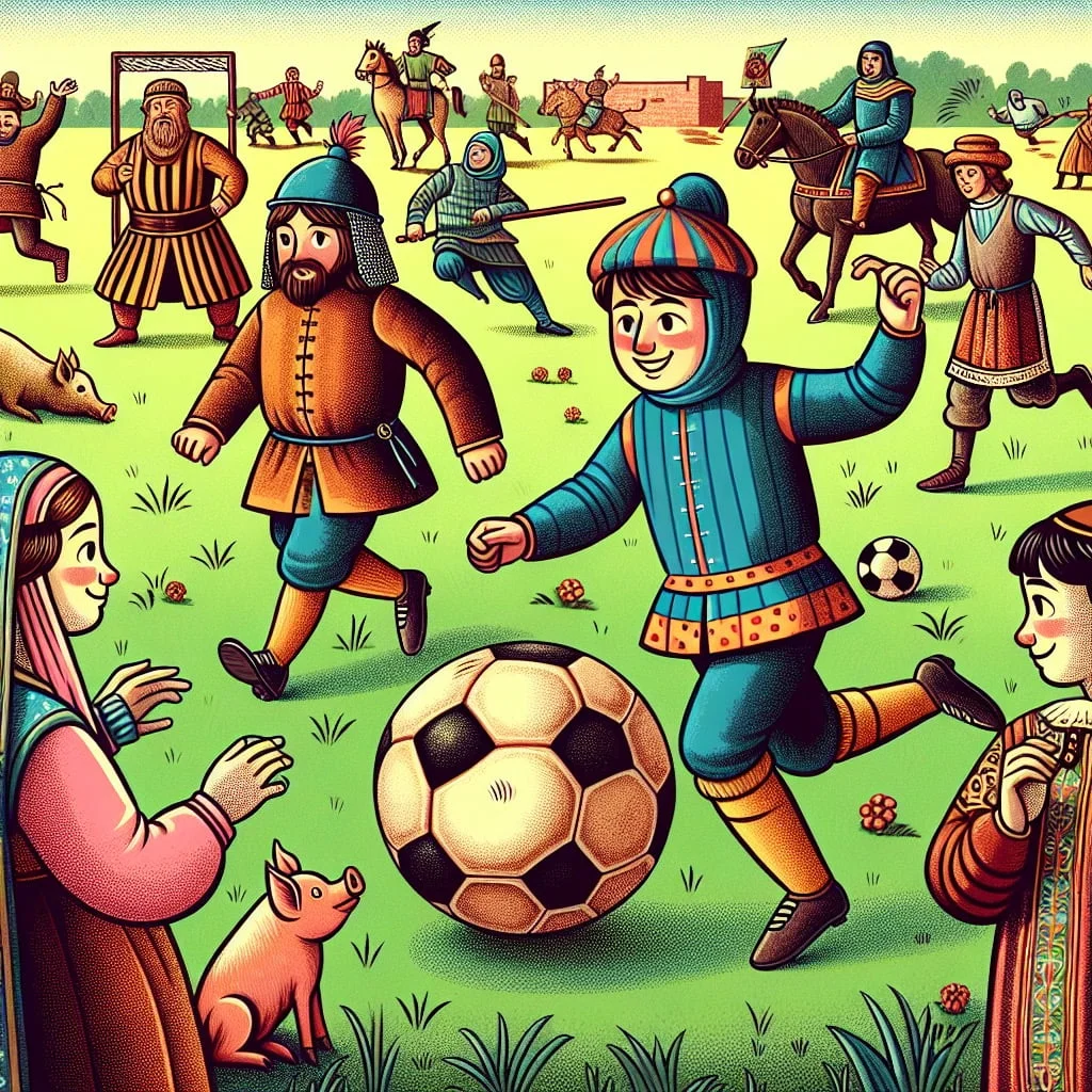 Fun fact for kids about pig bladder soccer ball