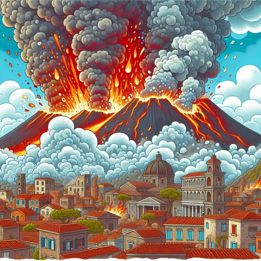 Fun fact for kids about Mount Vesuvius and Pompeii