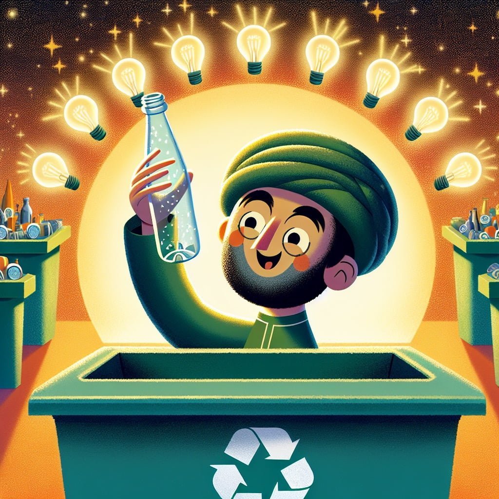 Fun fact for kids about recycling glass bottle