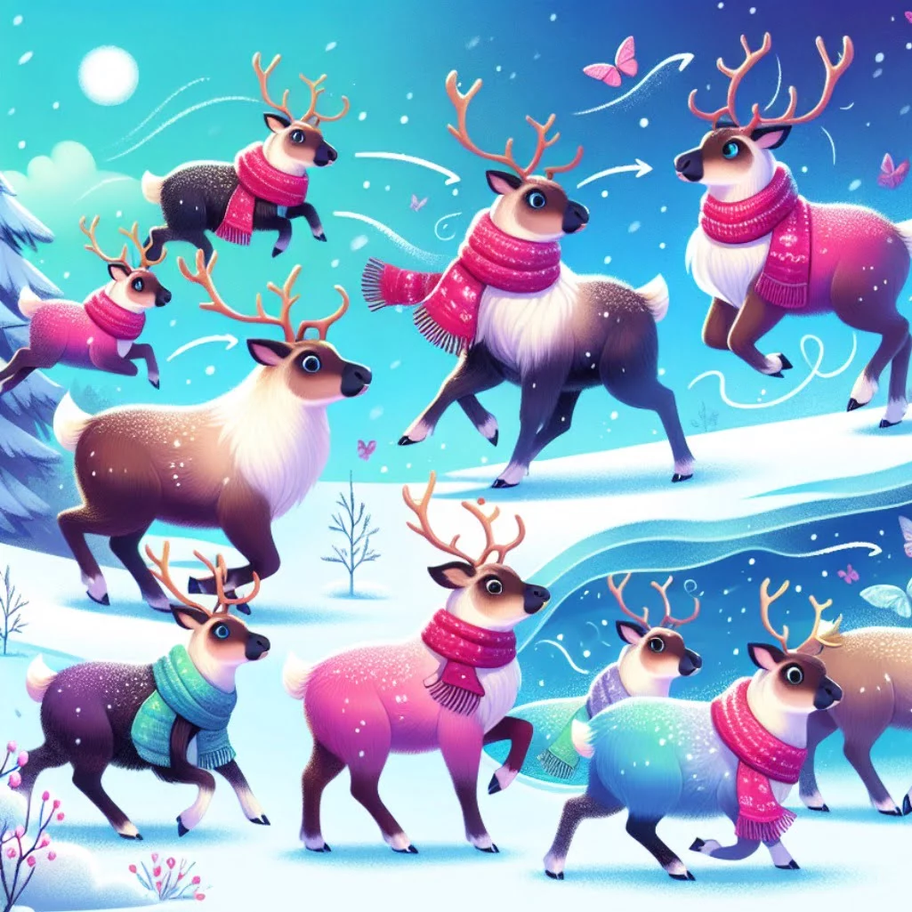 Reindeer shedding its coat