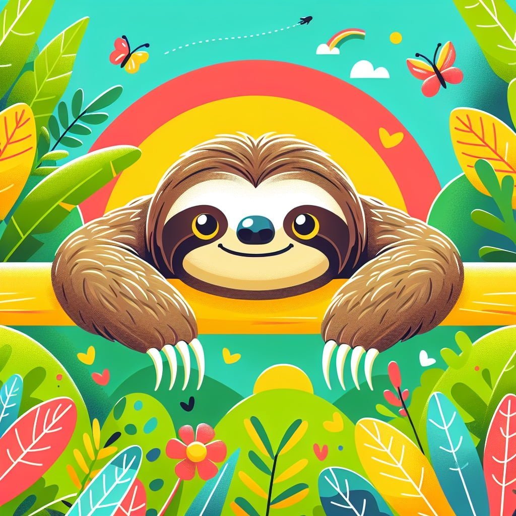 See 10 Amazing Sloth Facts For Kids 15 Main image for the post with 10 Amazing Sloth Facts For Kids depicting Sloth in a colorful and attractive way for kids.