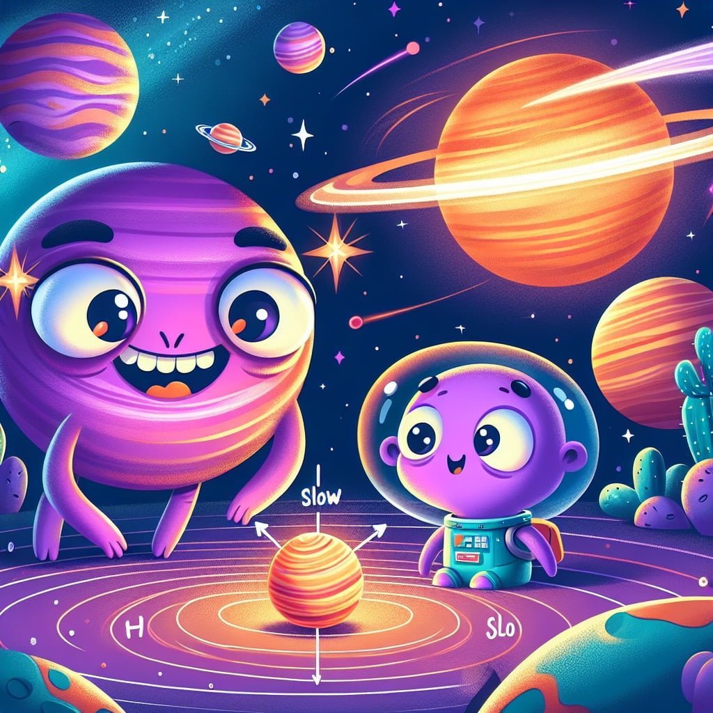 Fun fact for kids about Venus rotating slowly