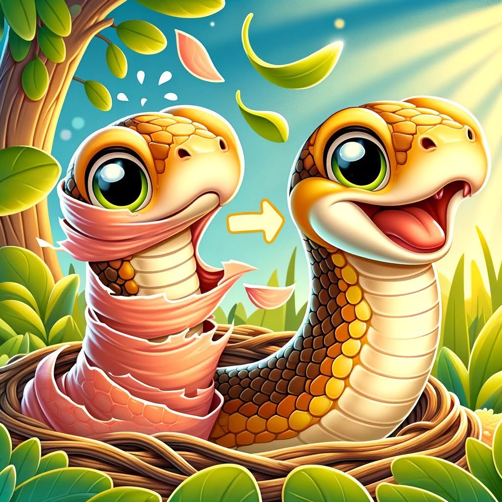 Fun fact for kids about a snake shedding its skin