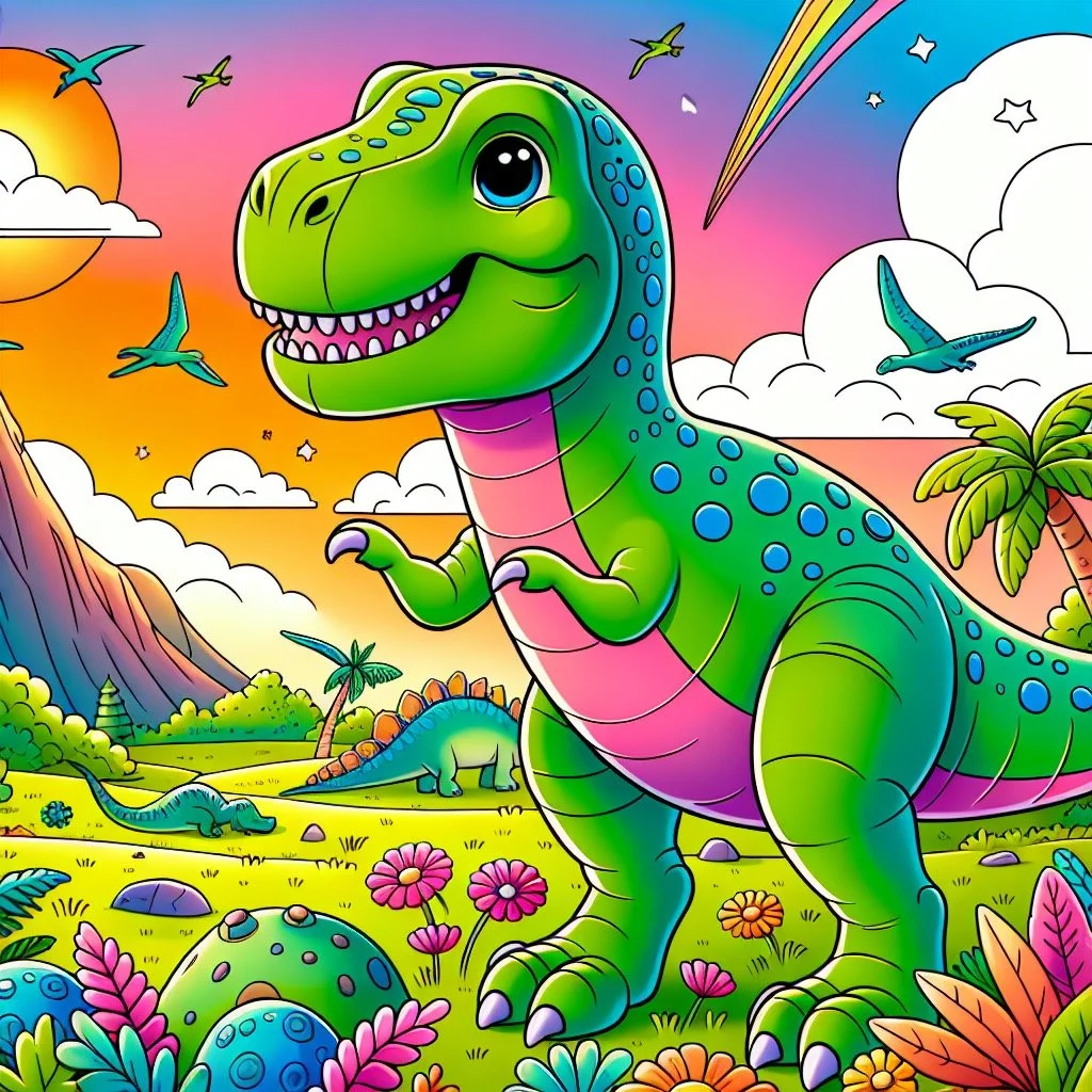 Main image for the post with 10 Incredible T.Rex Facts For Kids depicting T.Rex in a colorful and attractive way for kids.