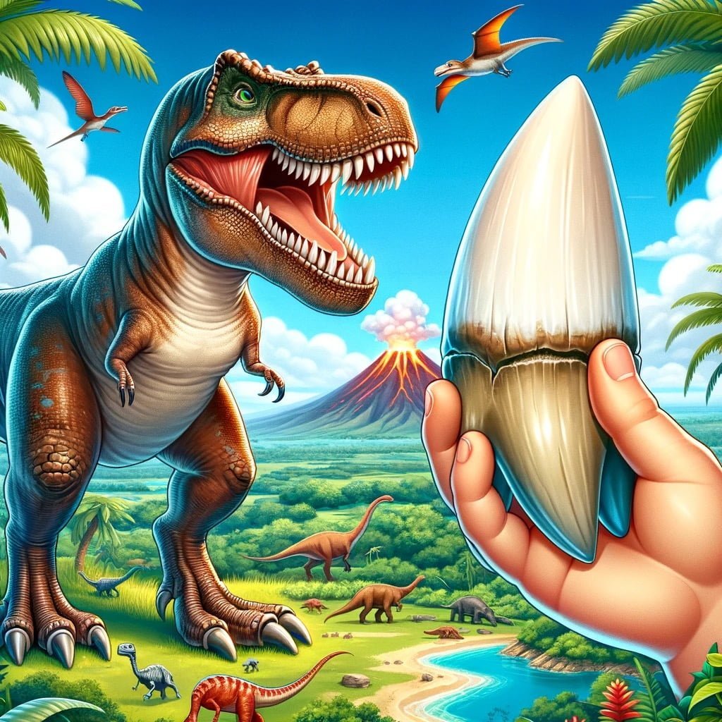 Fun fact for kids about T.Rex's large teeth