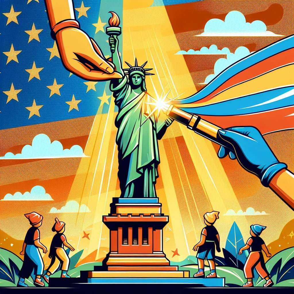 Fun fact for kids about torch replacement on the statue of liberty