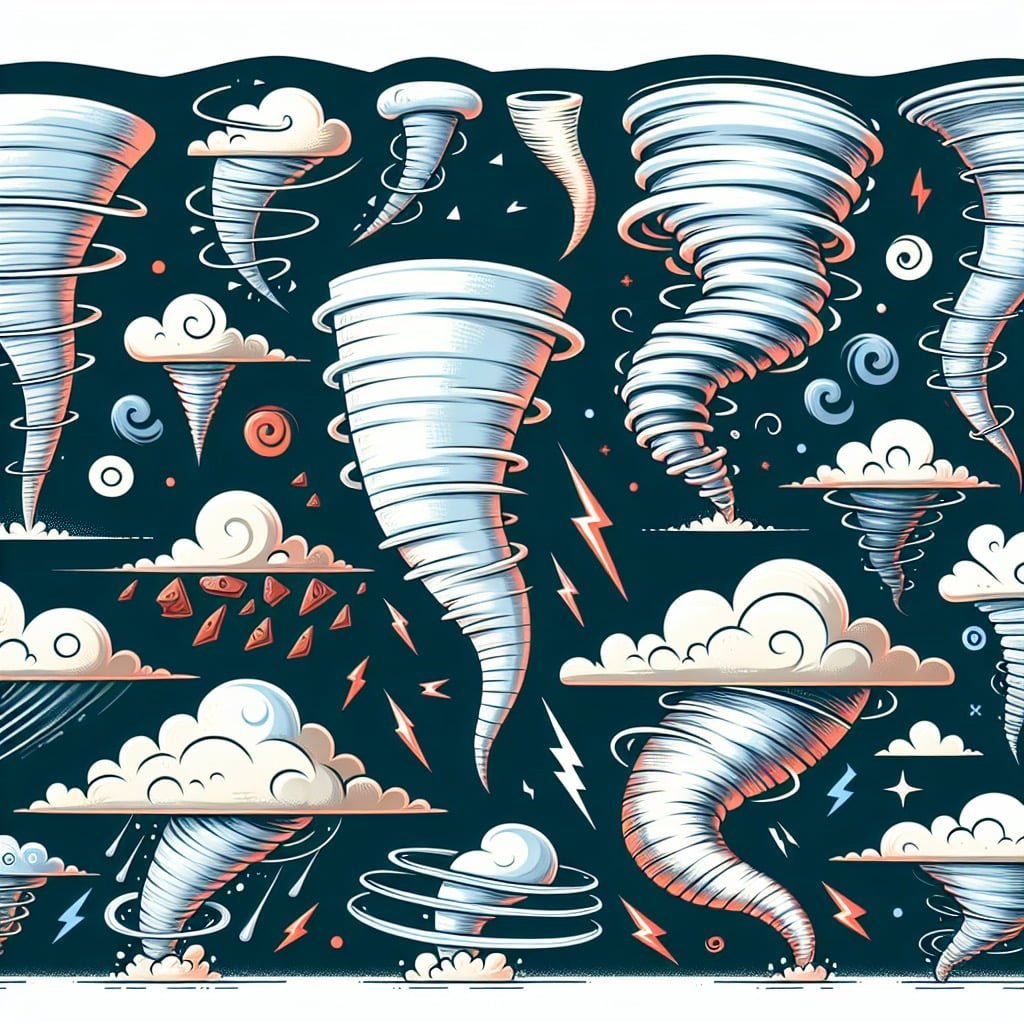 Fun fact for kids about different tornado shapes and sizes