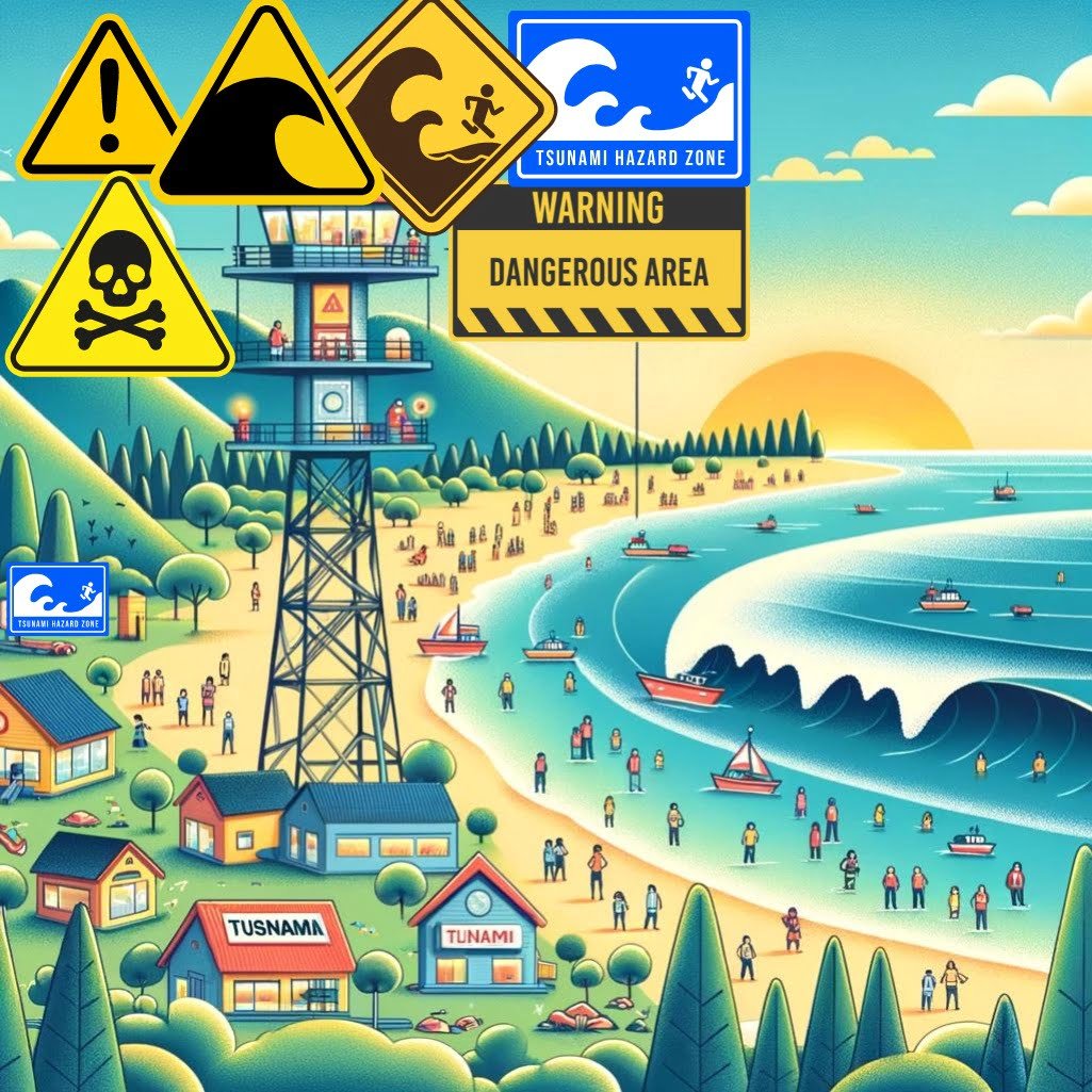 Fun fact for kids about early warning systems for tsunamis