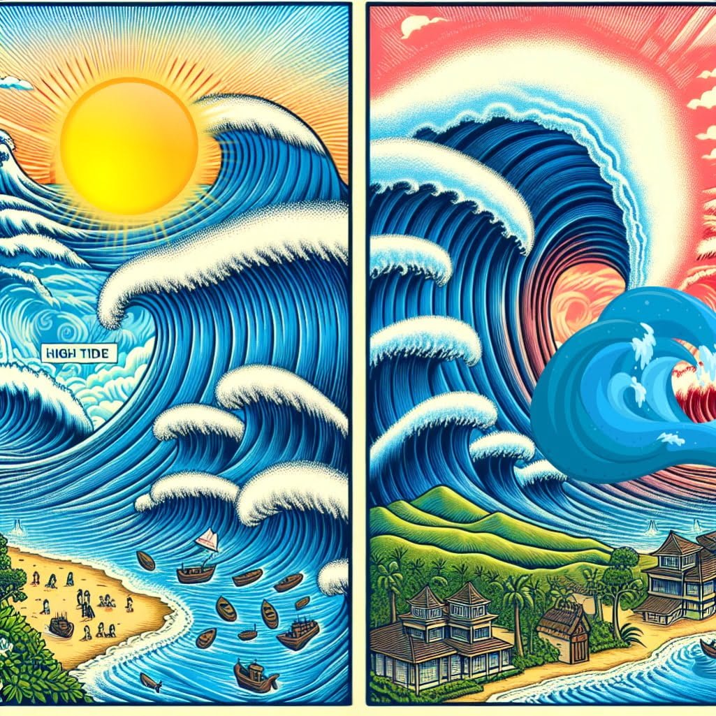 Fun fact for kids about distinguishing tsunamis from high tides