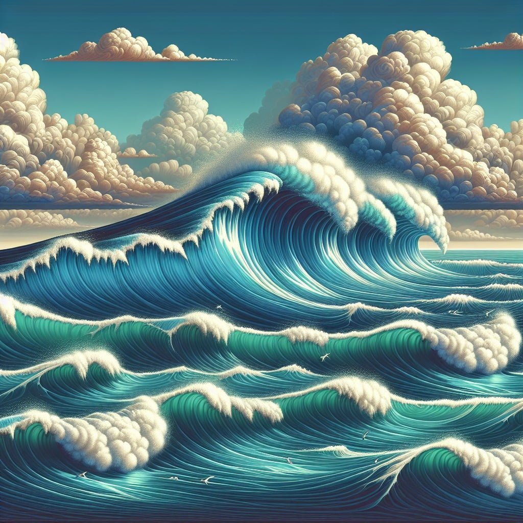 Fun fact for kids about tsunami waves crossing oceans