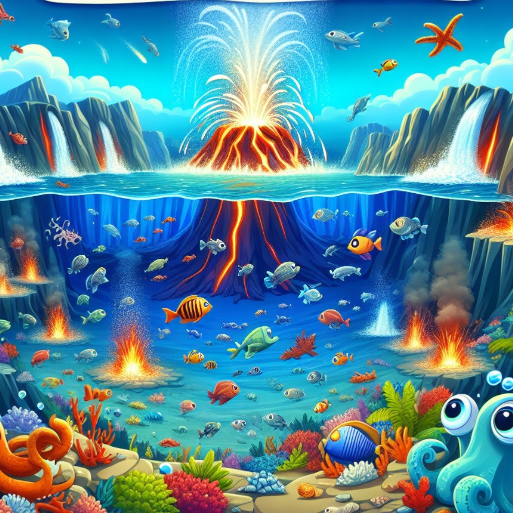 Fun fact for kids about an underwater volcano