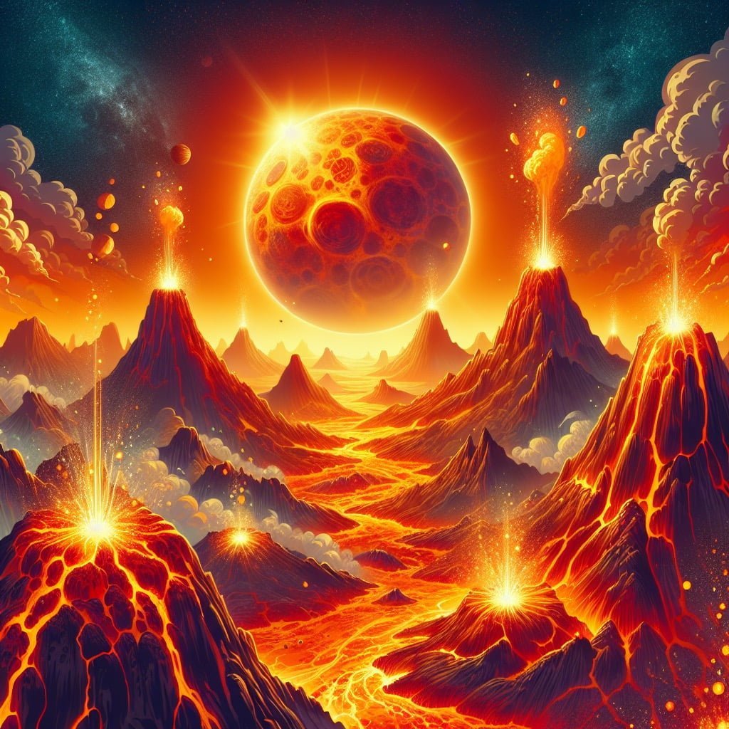 Fun fact for kids about Venus having lots of volcanoes
