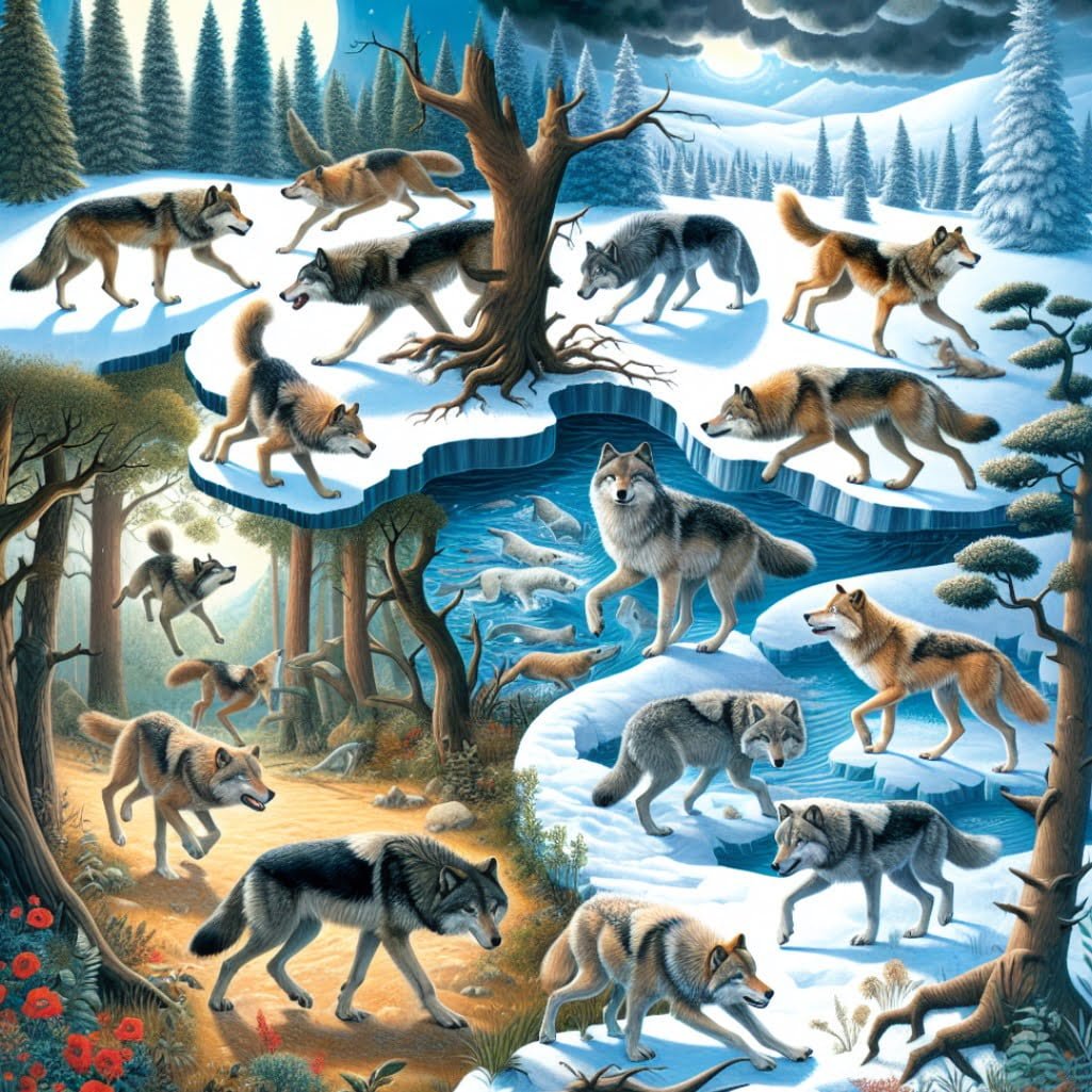 Fun fact for kids about a wolf's adaptability