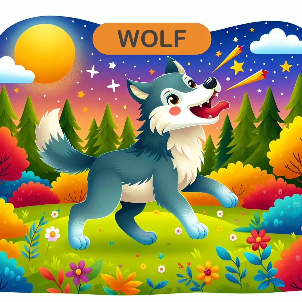 Main image for the post with 10 Interesting Wolf Facts For Kids depicting Wolf in a colorful and attractive way for kids.