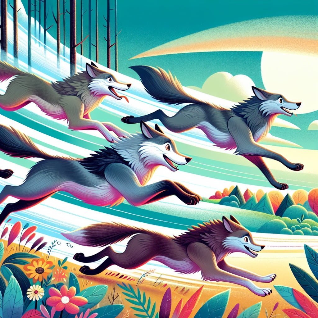 Fun fact for kids about a running wolf