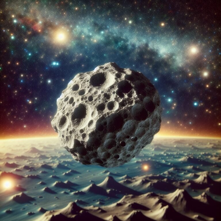 What Are Asteroids 2 An asteroid floating in the vastness of space with a background of distant stars.