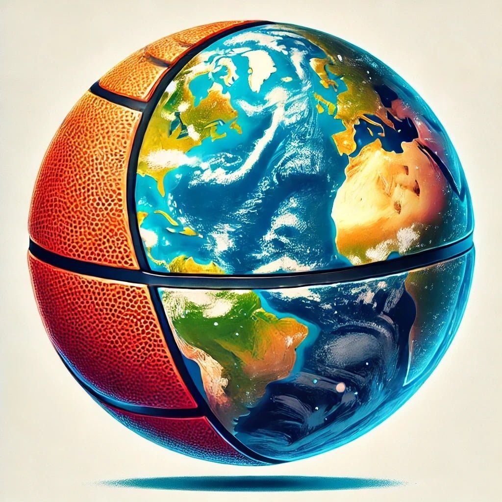 A slightly flattened sphere representing Earth with noticeable bulges at the equator and flat poles.