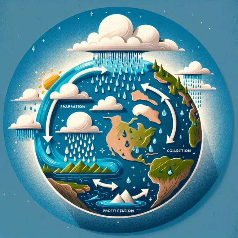 How Does The Water Cycle Work 2 Illustration of the water cycle showing evaporation